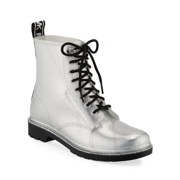 Michael Kors Women's Tavie Rain Booties, Silver Size7M - Picture 1 of 4